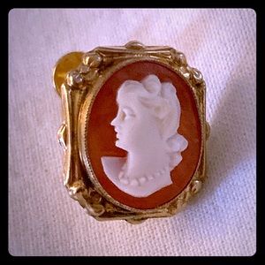 10K Vintage Italian cameo earrings